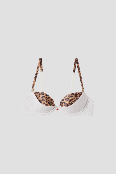 leopard and heather grey bra
