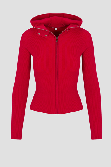LENA ZIP UP HOODIE - RED