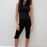 black cowlneck racerback tank