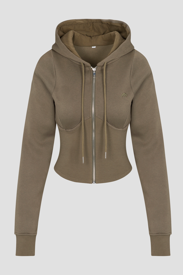 SADIE CORSET HOODIE - OLIVE